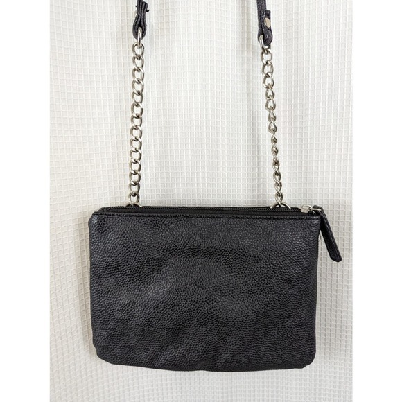 NINE WEST! CROSSBODY BLACK PEBBLED FAUX LEATHER, FAUX SUEDE BAG, PURSE! - Picture 4 of 10